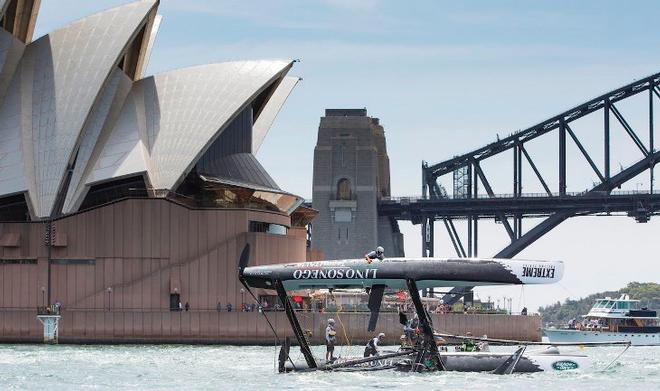 Fleet in action - 2015 Extreme Sailing Series © Lloyd Images